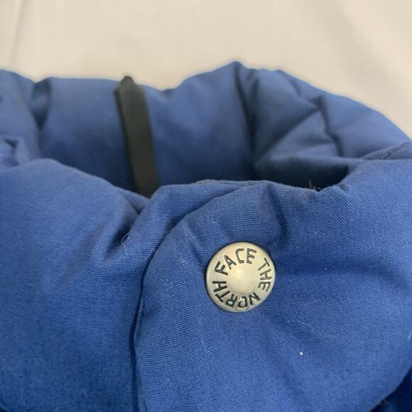 Vintage The North Face Puffer Vest Jacket Size Small Blue Brown Label Goose Down - Picture 3 of 10